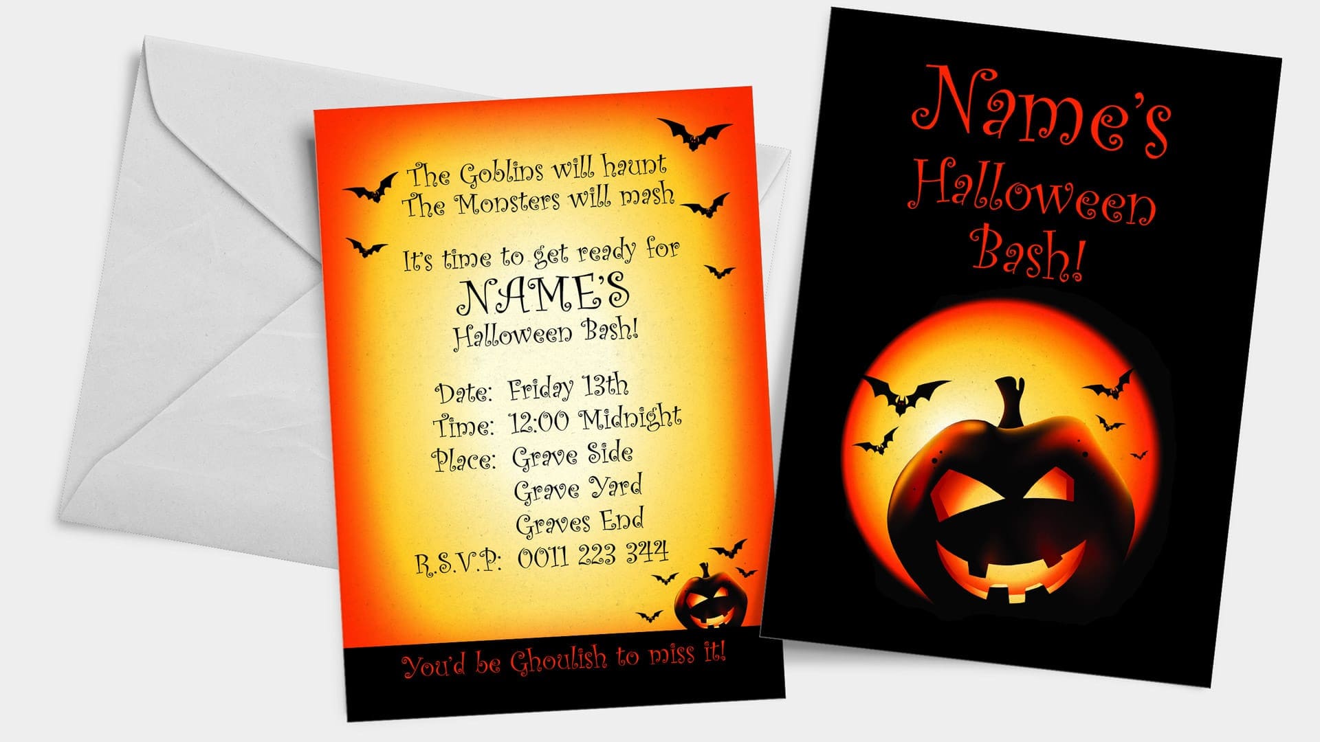 Neil Readhead Party Delights | Halloween Invitations 001