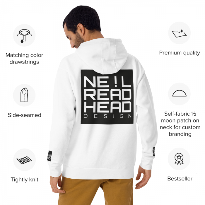 NRD – Unisex Hoodie – White - Product Information