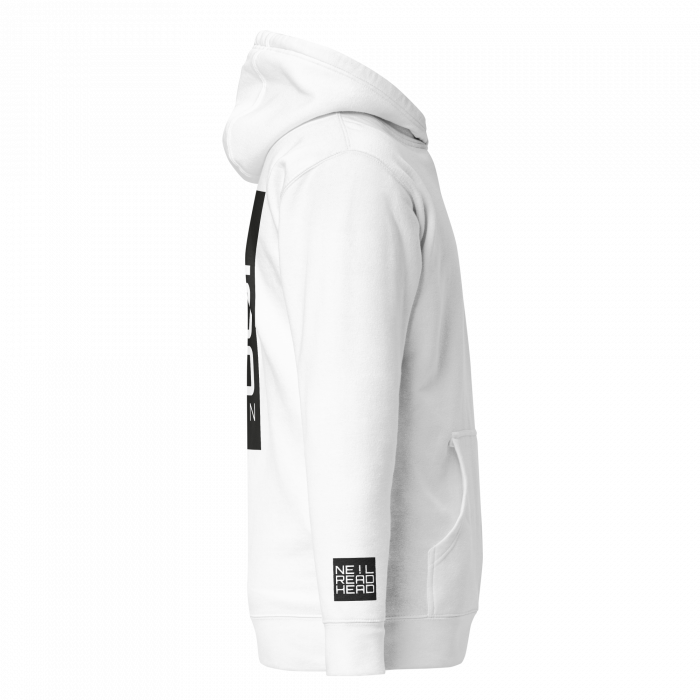 NRD – Unisex Hoodie – White - Right Sleeve