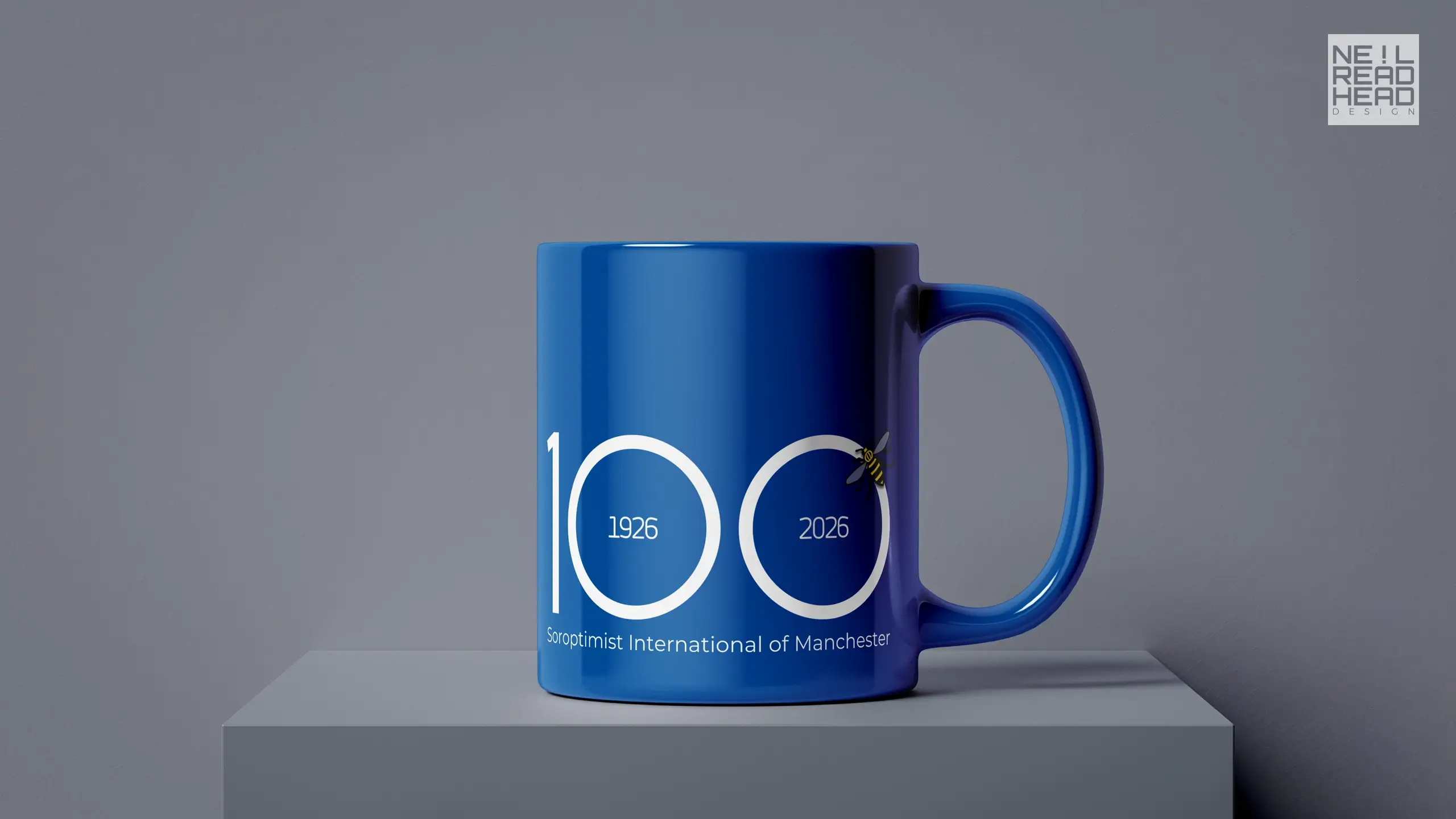 Soroptimist International - Manchester 100th Anniversary logo and marketing by Neil Readhead - Mug dark blue